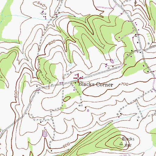 Topographic Map of Blacks School (historical), MD