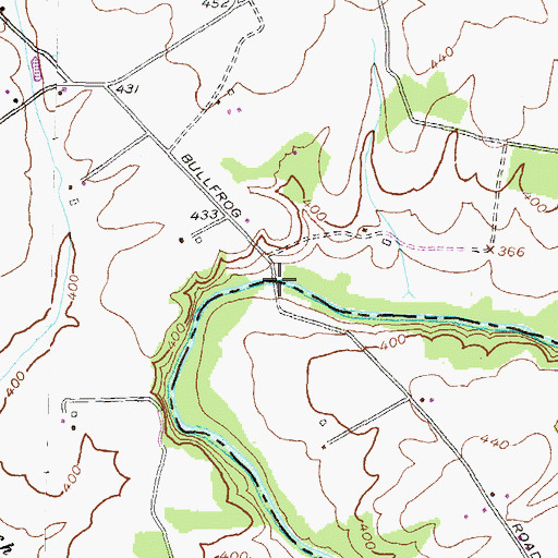 Topographic Map of Bullfrog Road Bridge, MD