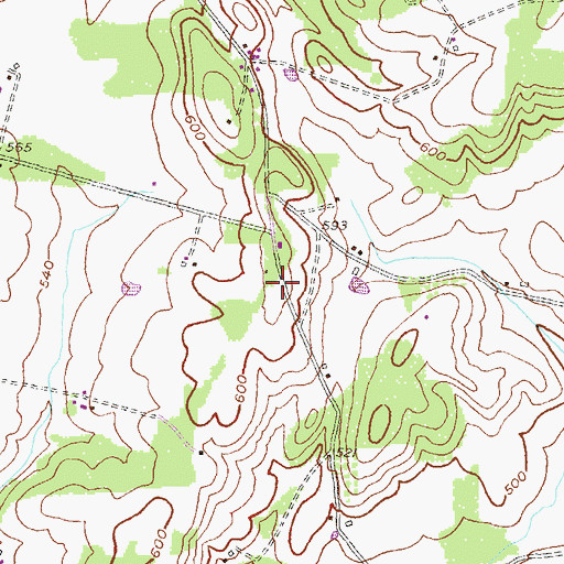 Topographic Map of Colonial Hills, MD