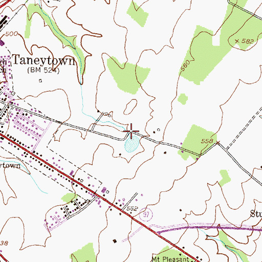 Topographic Map of Copperfield, MD
