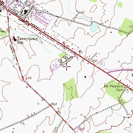 Topographic Map of Fairground Village, MD