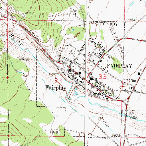 Topographic Map of Fairplay, CO