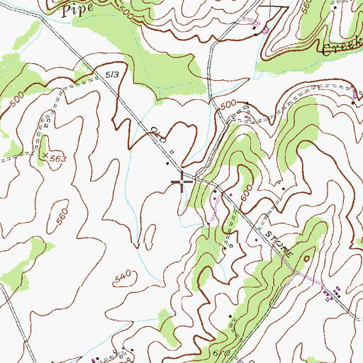 Topographic Map of Huckleberry Bottom, MD