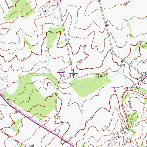 Topographic Map of Liebno Estates, MD