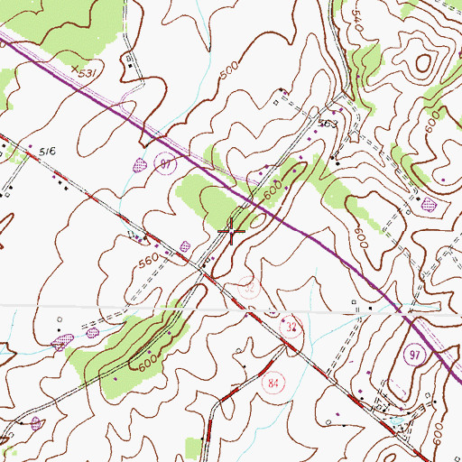 Topographic Map of Mayberry Ridge, MD