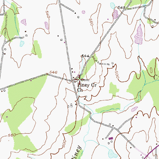 Topographic Map of Piney Creek Church Cemetery, MD