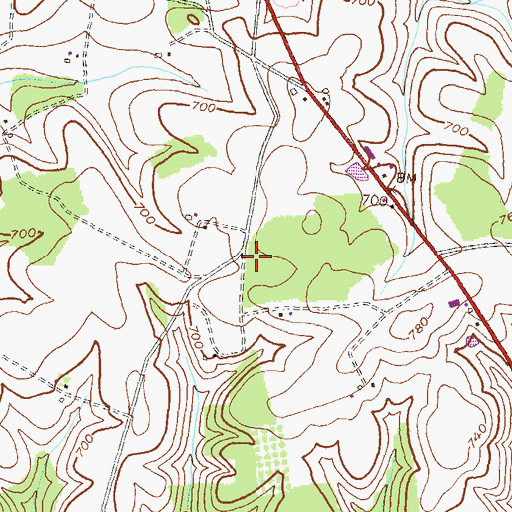 Topographic Map of Pleasant Grove School (historical), MD