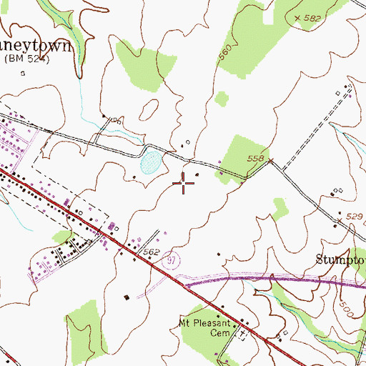 Topographic Map of Roberts Mill Park, MD