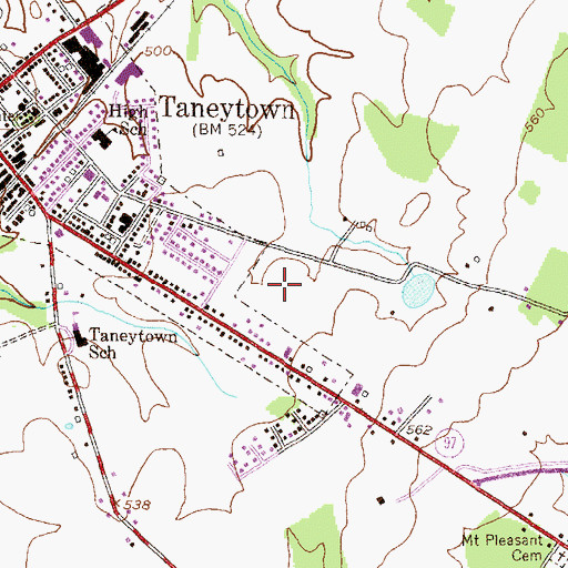 Topographic Map of Roth Recreational Park, MD