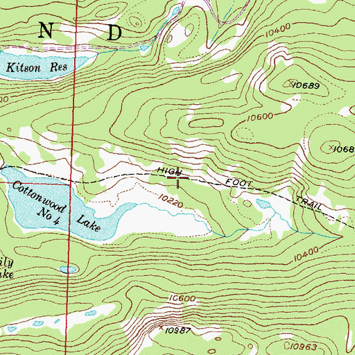 Topographic Map of High Foot Trail, CO