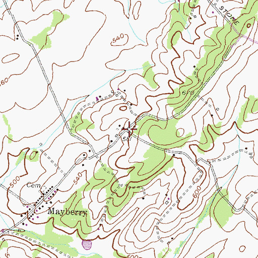 Topographic Map of Silver Run Estates, MD