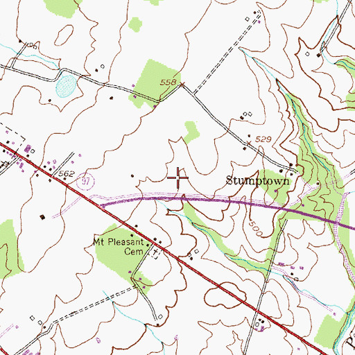 Topographic Map of Taneytown Baptist Church, MD