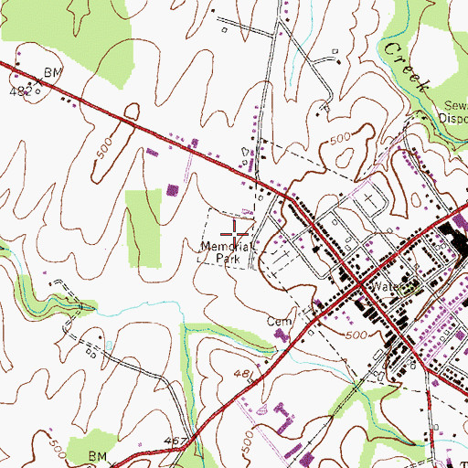 Topographic Map of Taneytown Memorial Park, MD