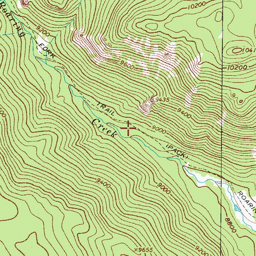Topographic Map of Roaring Fork Trail, CO