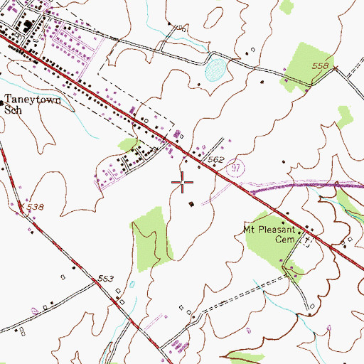 Topographic Map of Taneytown Shopping Center, MD