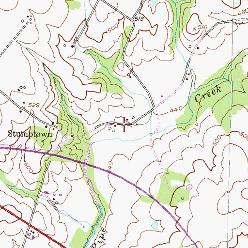 Topographic Map of Tranquility Estates, MD