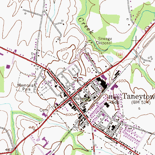 Topographic Map of Trinity Lutheran Church (historical), MD