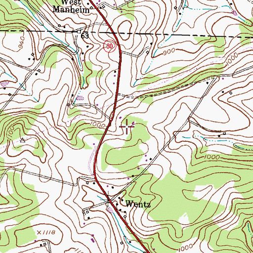 Topographic Map of Allana Acres, MD