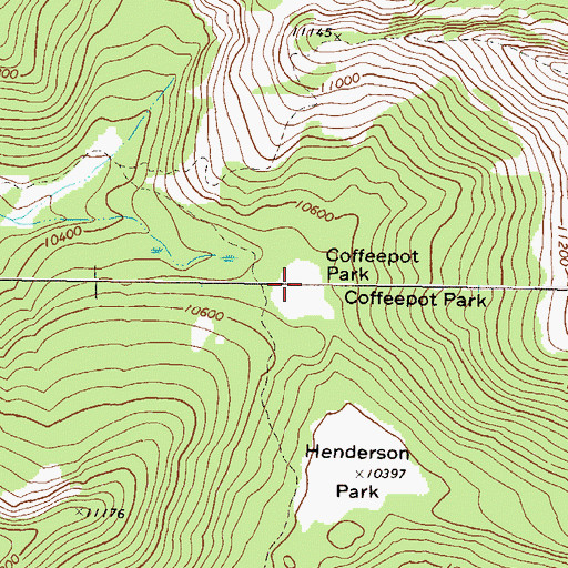 Topographic Map of Coffeepot Park, CO