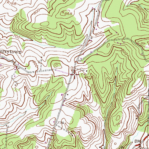 Topographic Map of Faith Bible Church, MD