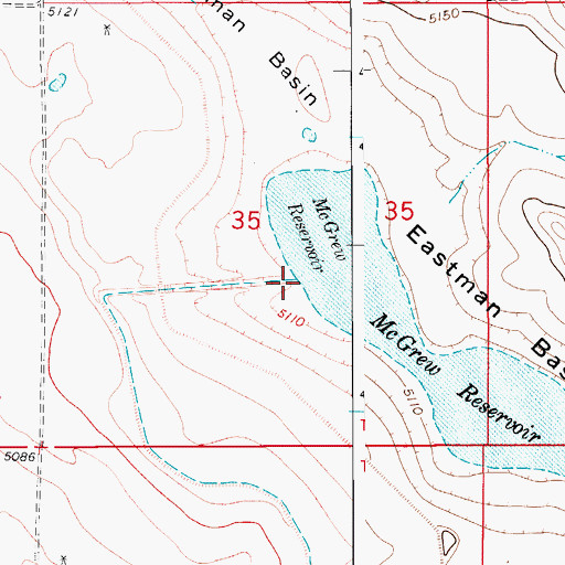 Topographic Map of McGrew Reservoir, CO