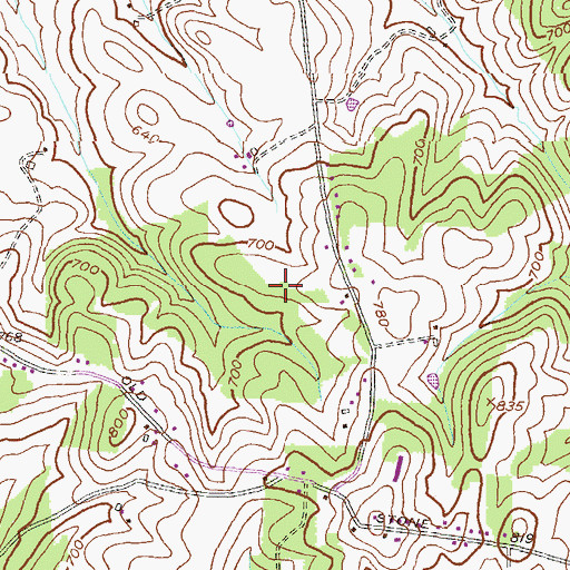 Topographic Map of Linden Estates, MD