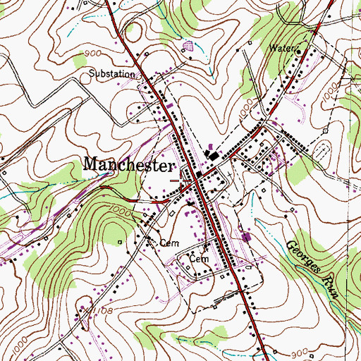 Topographic Map of Manchester Post Office, MD