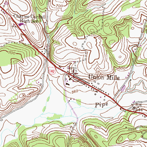 Topographic Map of Morehead United Methodist Church, MD