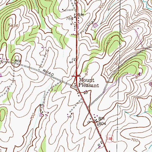Topographic Map of Mount Pleasant School House (historical), MD