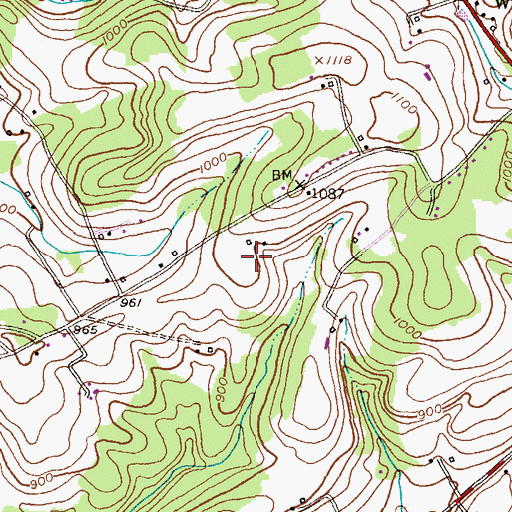 Topographic Map of Oakleigh Ridge, MD