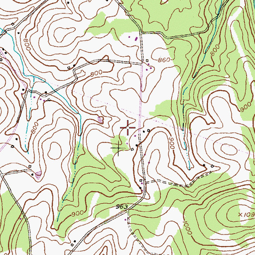 Topographic Map of Pineridge Farms, MD