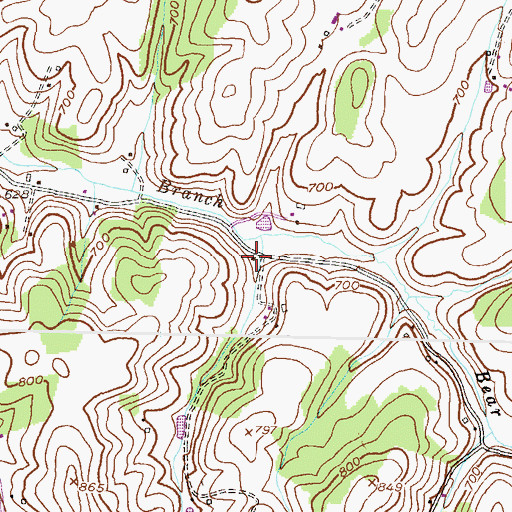 Topographic Map of Pleasant Valley Farms, MD
