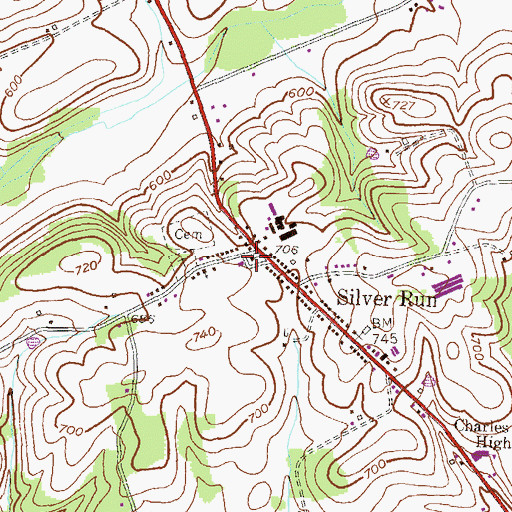 Topographic Map of Saint Marys United Church of Christ, MD