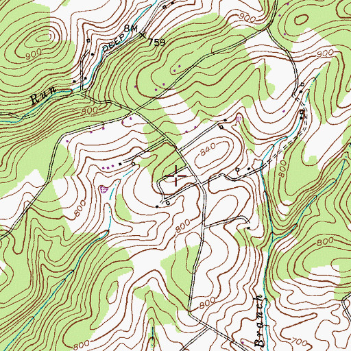Topographic Map of Bixler Valley Estates, MD