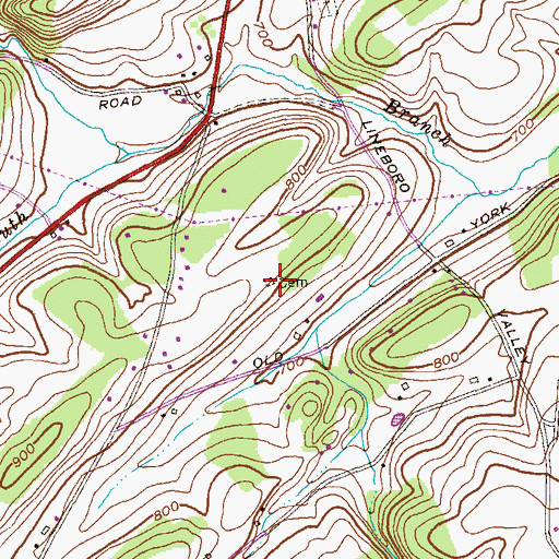 Topographic Map of Bollinger Cemetery, MD