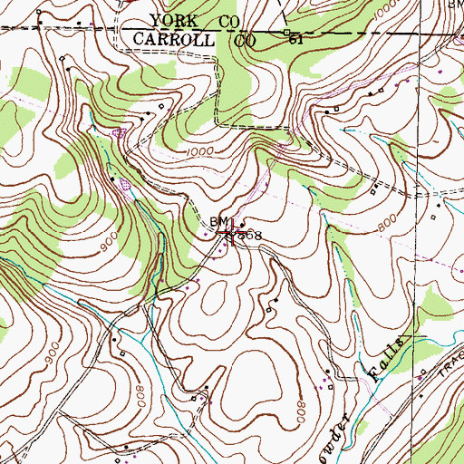 Topographic Map of Brook Hill Acres, MD