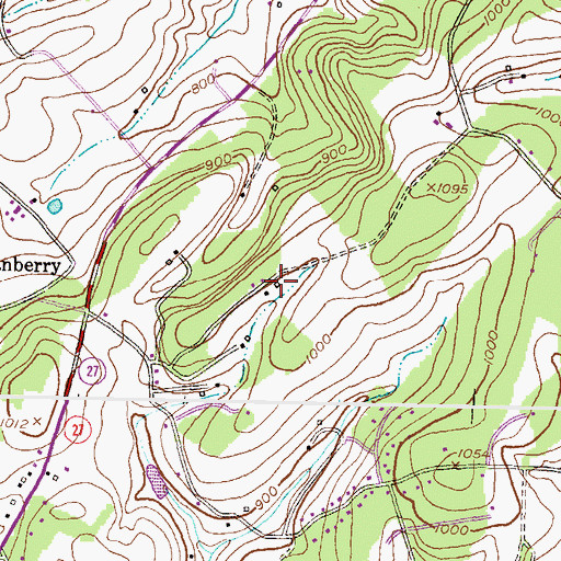 Topographic Map of Cranberry Meadow Farms, MD