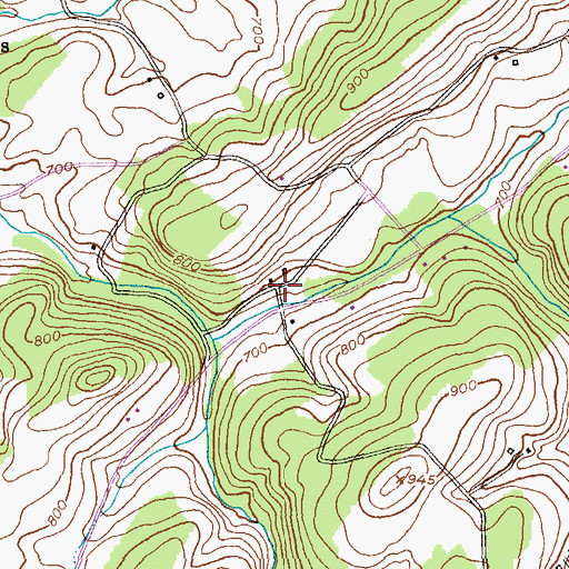 Topographic Map of Fridinger Estates, MD