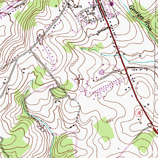 Topographic Map of Grace Bible Church, MD