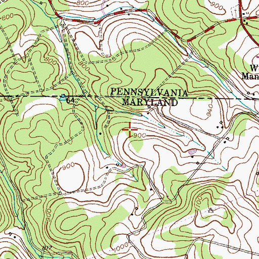 Topographic Map of Hanover Watershed Wildlife Management Area, MD