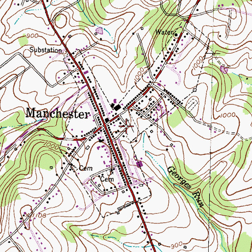 Topographic Map of Immanuel Lutheran Church, MD