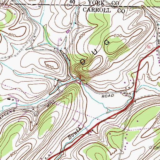 Topographic Map of Krohs Mill Post Office (historical), MD