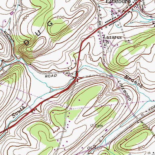 Topographic Map of Leatherwood, MD