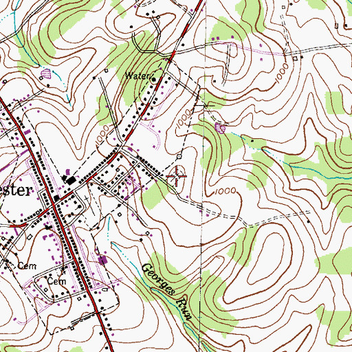 Topographic Map of Lutheran Cemetery, MD