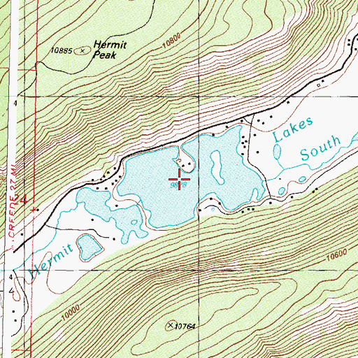 Topographic Map of Hermit Lakes, CO