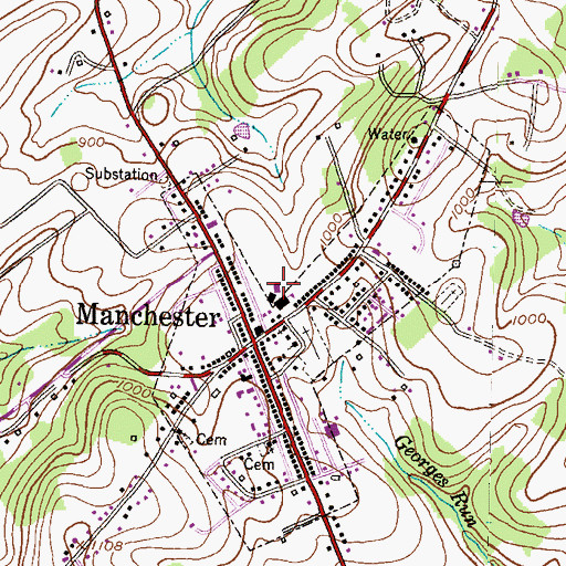 Topographic Map of Manchester Elementary School, MD