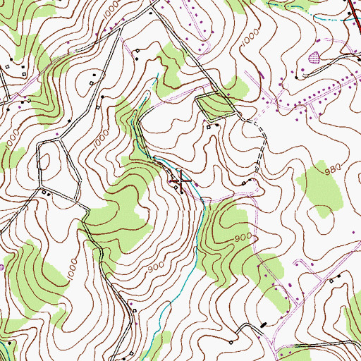 Topographic Map of Manchester Farms, MD