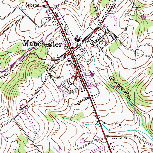 Topographic Map of Manchester United Brethren in Christ Church (historical), MD