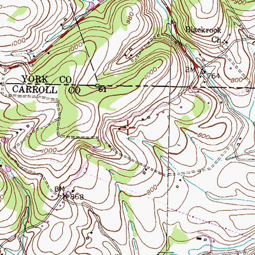 Topographic Map of Meadow View, MD