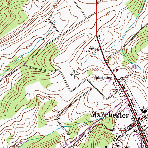 Topographic Map of Pleasant Acres, MD